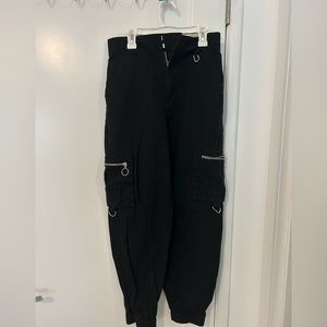 Forever 21 Black Utility Cargo Baggy Pants Size Small